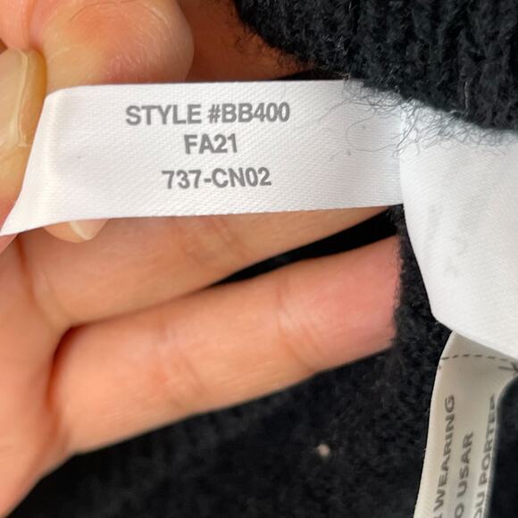 J. Crew Wool Alpaca Tunic Sweater Womens XS Black V Neck Stretch Knit Oversized - Picture 8 of 12